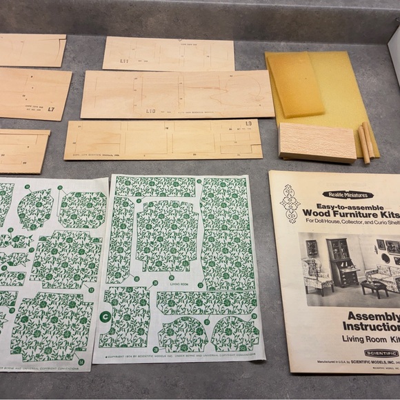 1:12 scale miniature living room furniture kits. - Picture 12 of 12